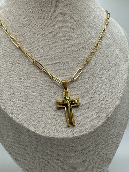 Gold pendant Cross