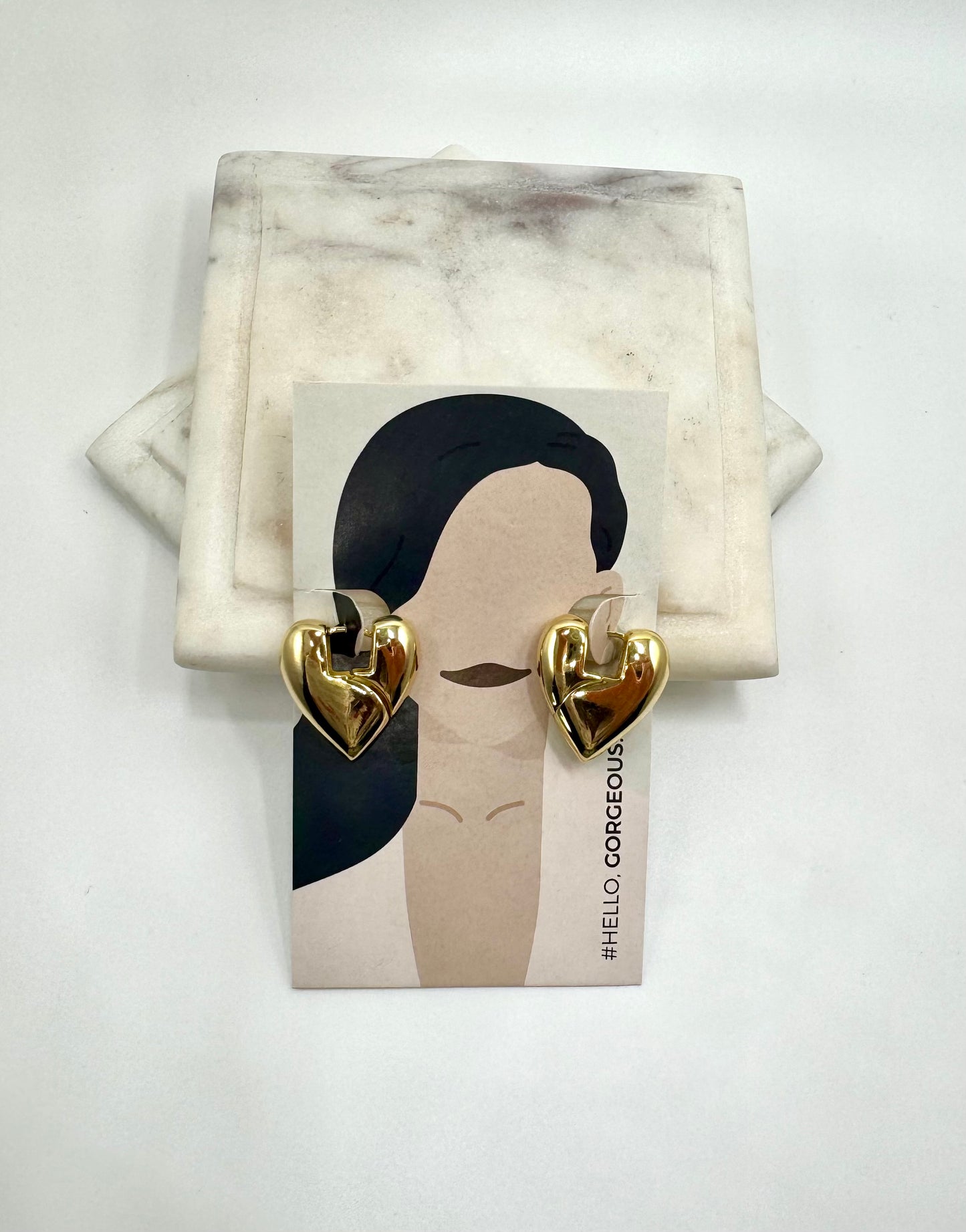 Golden heart earring