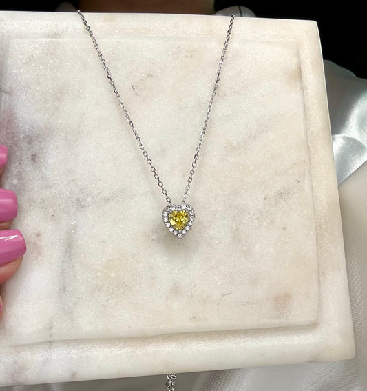 Yellow heart necklace